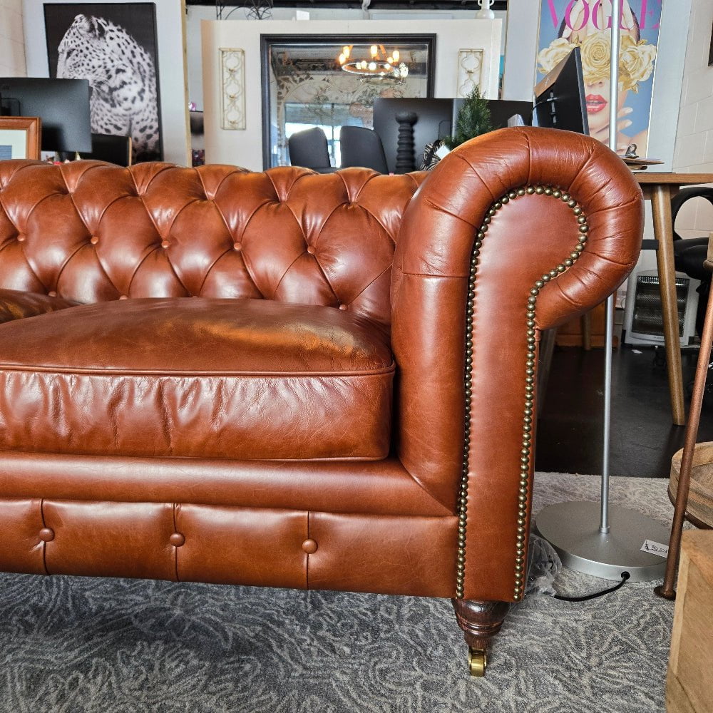 Windsor 2 Seater Leather Chesterfield Sofa at online8 furniture store Auckland