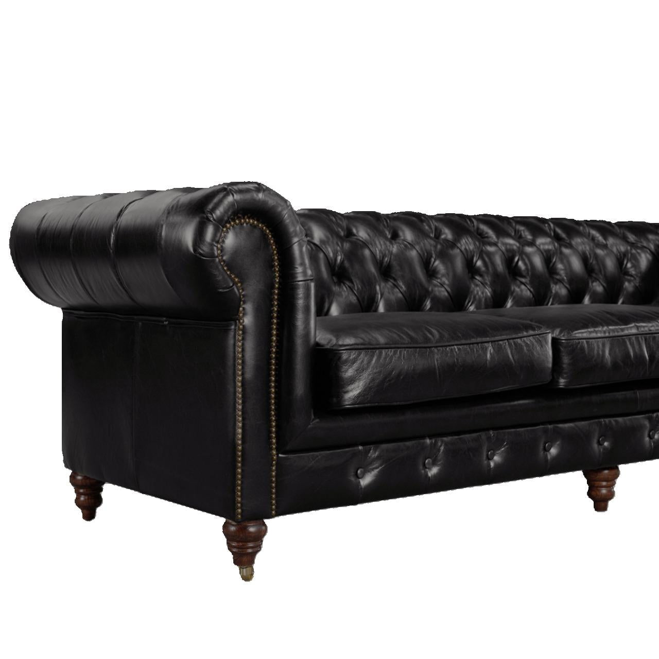 Windsor 3.5 Seater Aged Leather Chesterfield Sofa at online8 furniture store Auckland