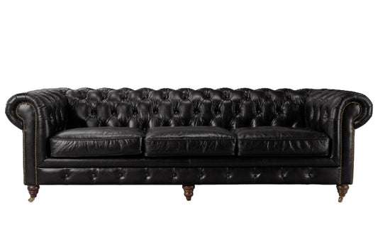 Windsor 3.5 Seater Aged Leather Chesterfield Sofa at online8 furniture store Auckland