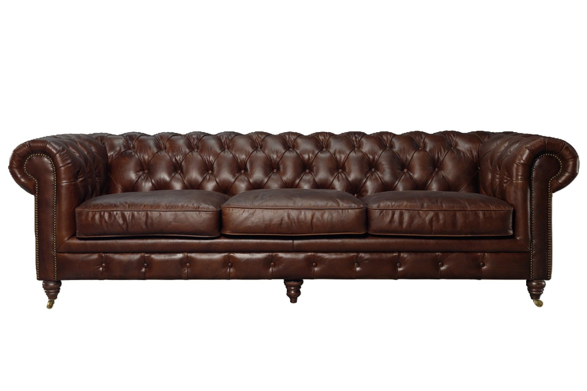 Windsor 3.5 Seater Aged Leather Chesterfield Sofa at online8 furniture store Auckland